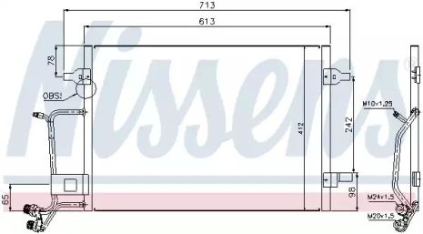 Радиатор, конденсор кондиционера AUDI A6, NISSENS (94593)