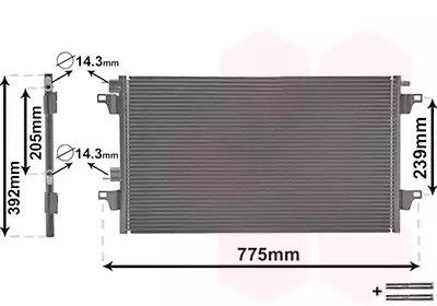 Радиатор, конденсор кондиционера RENAULT VEL, Van Wezel (43005280)
