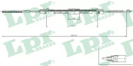 Трос ручного гальма LANCIA ZETA, FIAT SCUDO, LPR (C0209B)