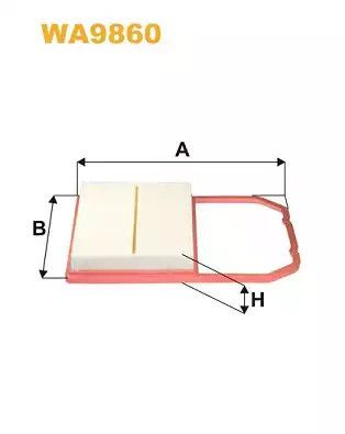 Повітряний фільтр VW Polo, сидіння ibiza, Wixfiltron (WA9860)