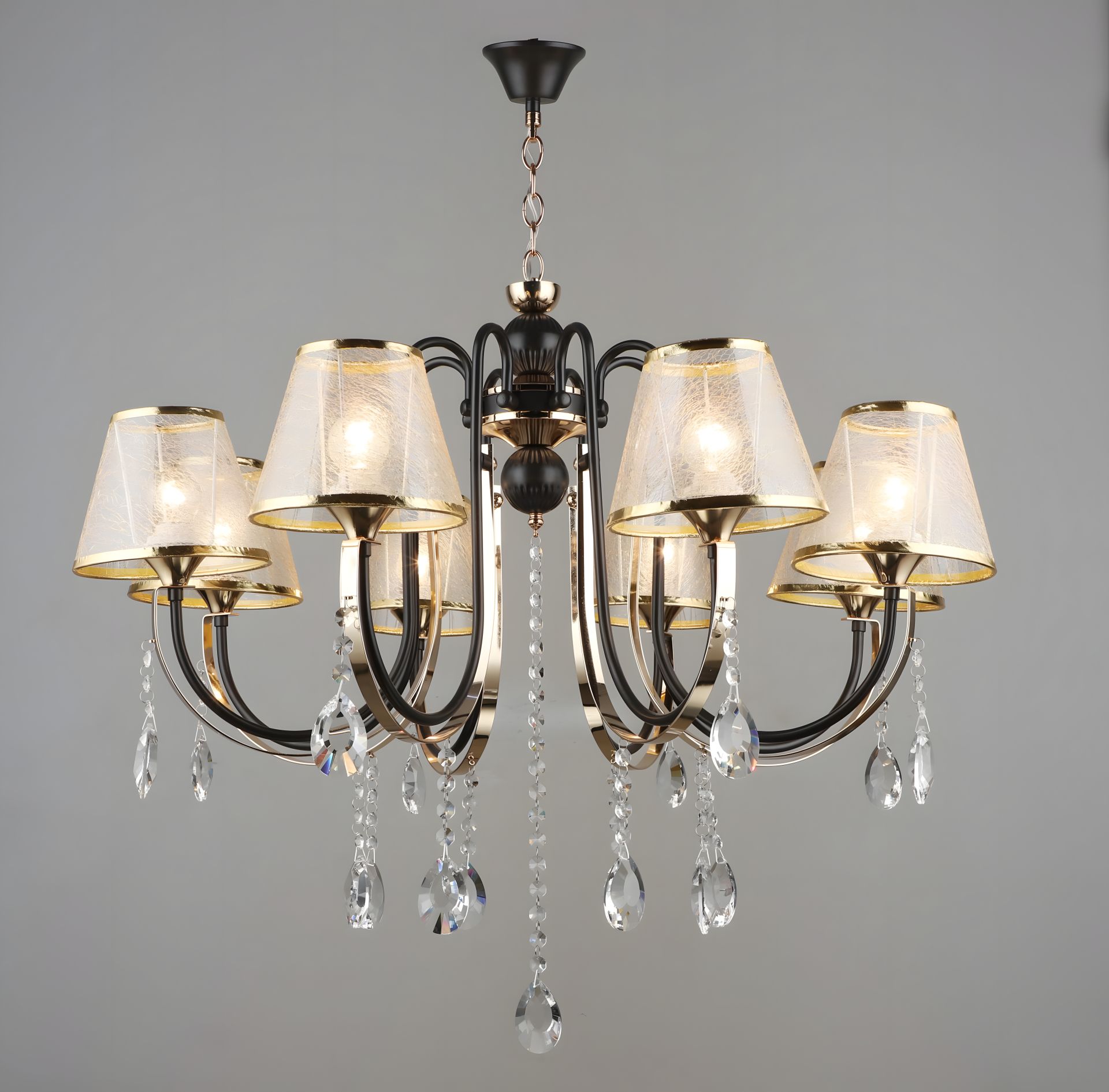 Классическая люстра для гостиной Sirius B NH5269/8 COFFEE+FGD Классическая люстра для гостиной Sirius B NH5269/8 COFFEE+FGD