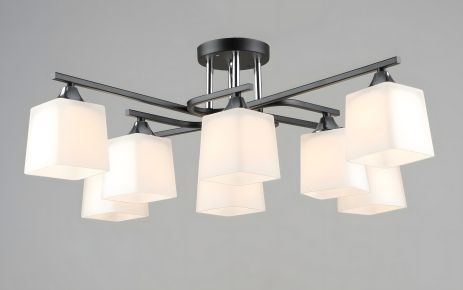 Люстра потолочная Sirius B N6194/8 BK+CH с 8 плафонами Люстра потолочная Sirius B N6194/8 BK+CH с 8 плафонами