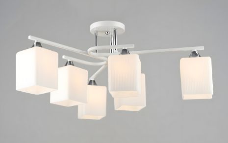 Плафонна люстра Sirius B N6193/6 WT+CH на 6 Плафонна люстра Sirius B N6193/6 WT+CH на 6