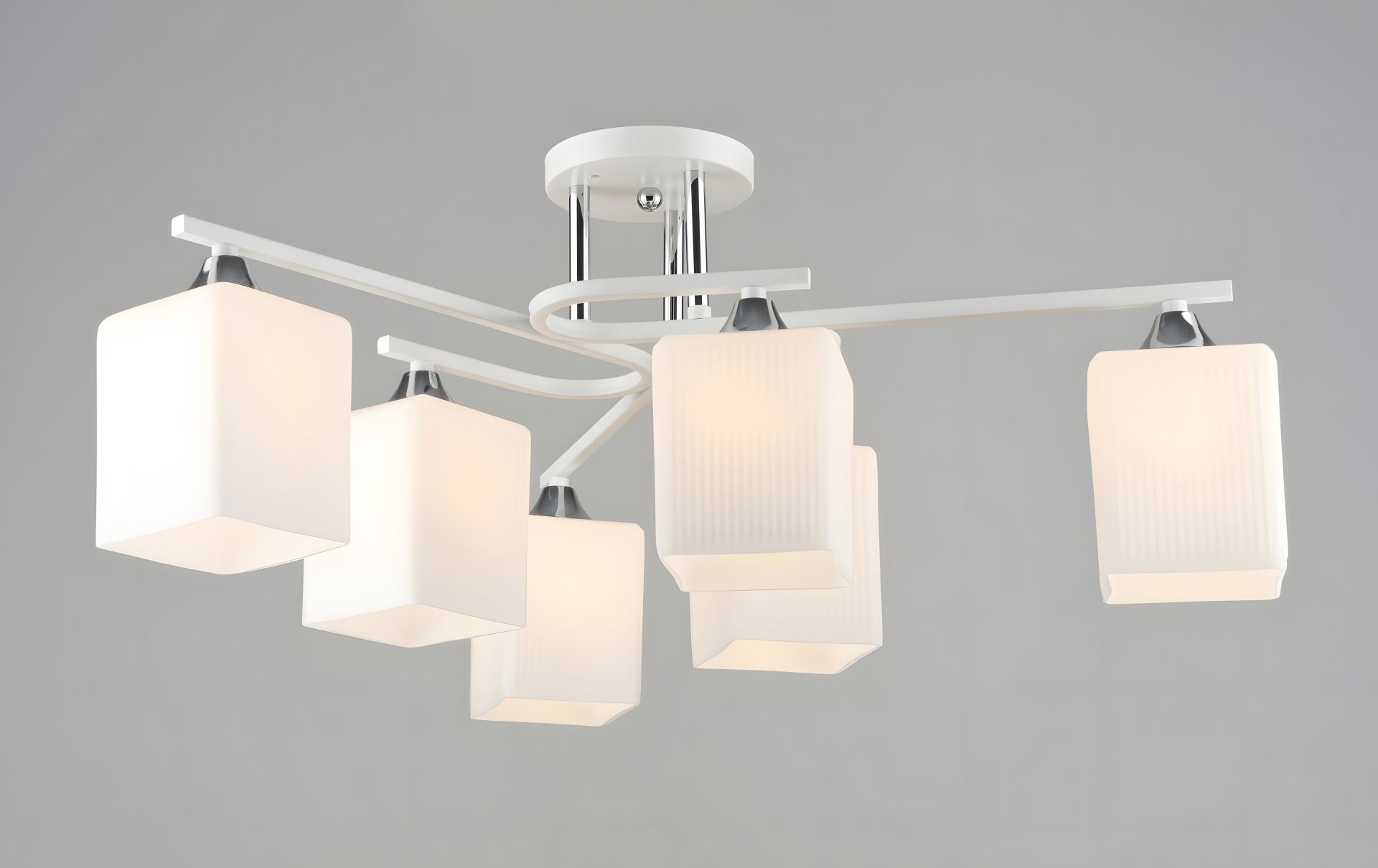 Люстра потолочная Sirius B N6193/6 WT+CH с шестью плафонами Люстра потолочная Sirius B N6193/6 WT+CH с шестью плафонами