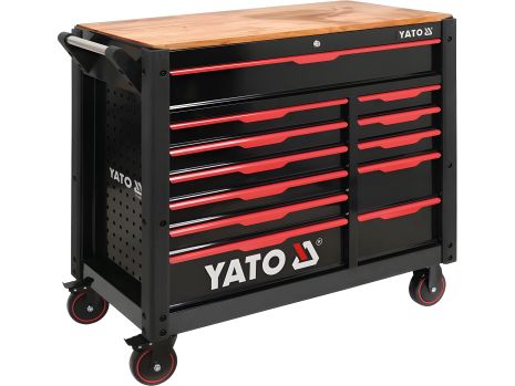 Шкаф-тележка для инструментов на 4 колесах с 12 ящиками, 113x 100x 48 cм, 2 замка [1] Yato YT-09005