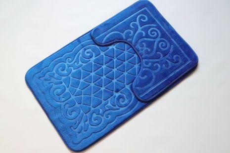 Набір килимків у ванну та туалет 80x50+40x50 см з мікрофібри darkblue Набір килимків у ванну та туалет 80x50+40x50 см з мікрофібри darkblue
