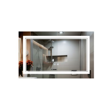 Ванночное зеркало с подсветкой и антизапотеванием Qtap Cardinal 80 x 50 см (QT0478C5080)