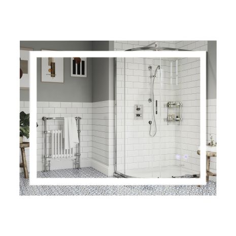 Дзеркало у ванну з підсвіткою та антизапотіванням - Qtap Mideya 90х70 см (QT2078NCF9070W)