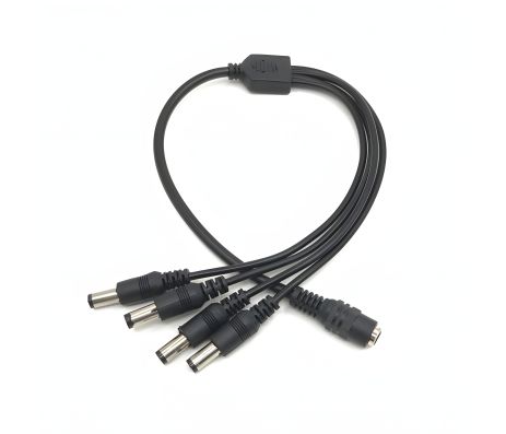 Кабель-розділювач живлення DC-F to 4xDC-M 5.5x2.1мм, 40cm Black Кабель-розділювач живлення DC-F to 4xDC-M 5.5x2.1мм, 40cm Black