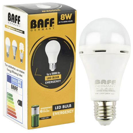 LED E27 Baff Лампа 8W 2000mAh Акумуляторна (Li-ion) LED E27 Baff Лампа 8W 2000mAh Акумуляторна (Li-ion)