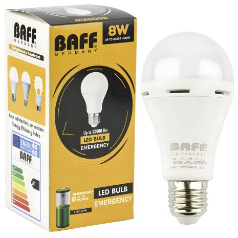 LED E27 Baff Лампа 8W 2000mAh Акумуляторна (Li-ion)