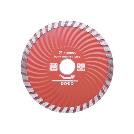 Turbo алмазний відрізний диск, 125 мм, 22-24%, 12200 об/хв INTERTOOL CT-2007