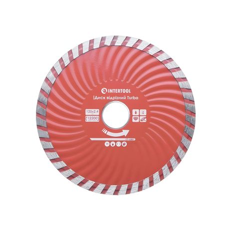 Диск отрезной алмазный Turbo, 125 мм, 22-24%, 12200 об/мин INTERTOOL CT-2007