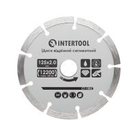 Алмазный диск для отрезки сегментный, 125 мм, 16-18%, 12200 об/мин INTERTOOL CT-1002