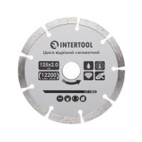 Відрізний диск сегментний алмазний, 125 мм, 16-18%, 12200 об/хв INTERTOOL CT-1002