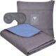 IDEIA подушка-плед дорожня 35x35 см/120x180 см з мікрофібри графіт/джинс із маскою для сну (8-35600*001)