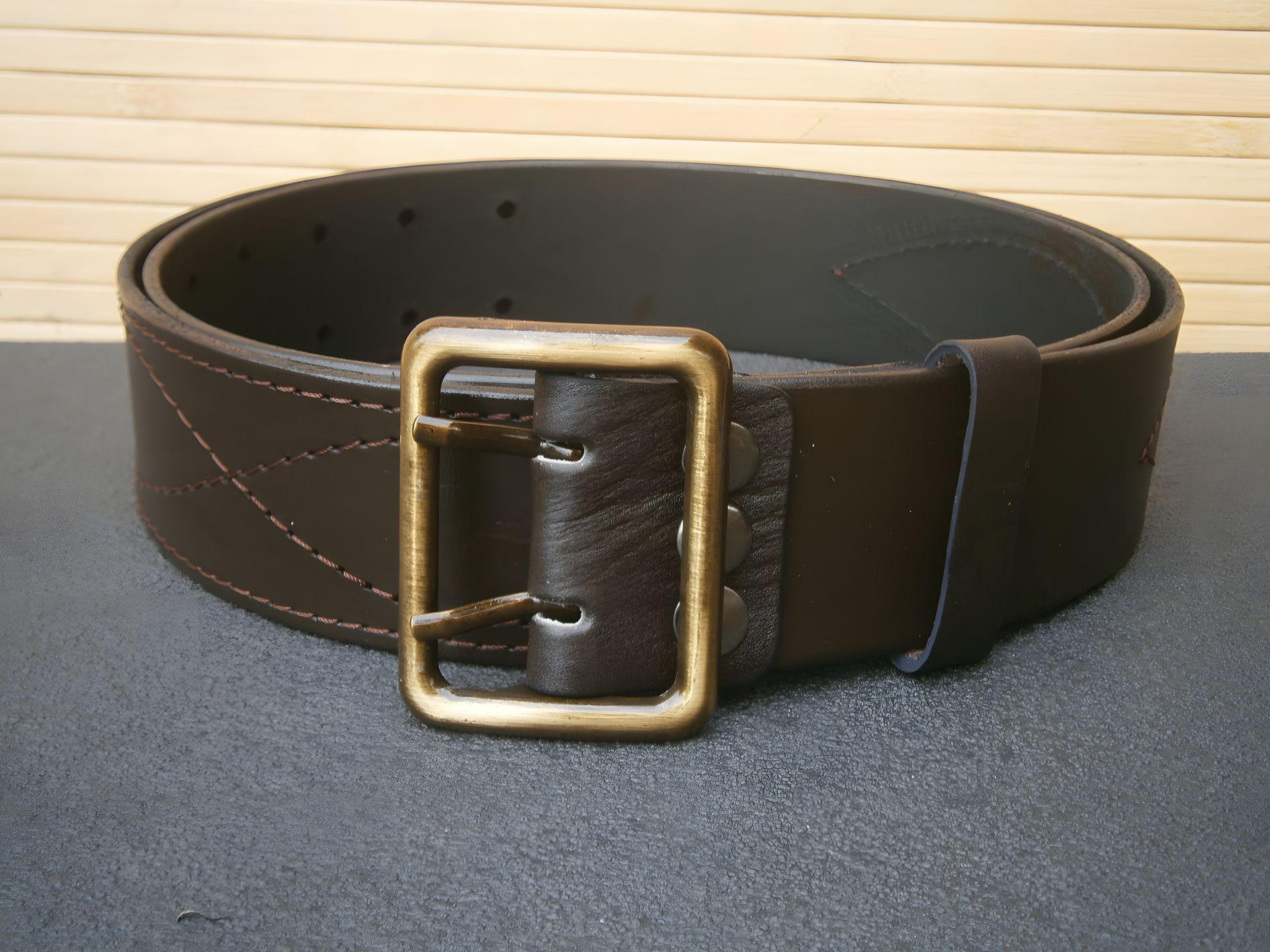 Коричневый офицерский ремень из натуральной кожи Премиум Люкс №2 / 120 см Коричневый офицерский ремень из натуральной кожи Премиум Люкс №2 / 120 см
