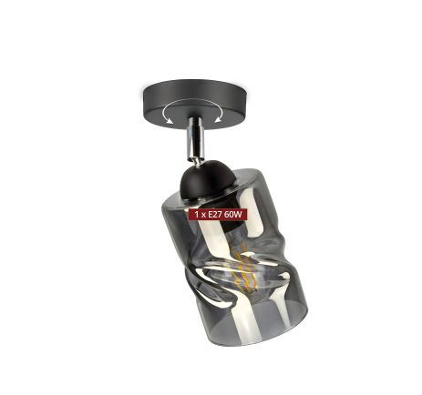 Декоративная люстра Sirius S4944-1 BK+SM, с поворотом