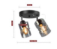 Декоративна люстра Sirius S4944-2 BK+SM з поворотнім механізмом