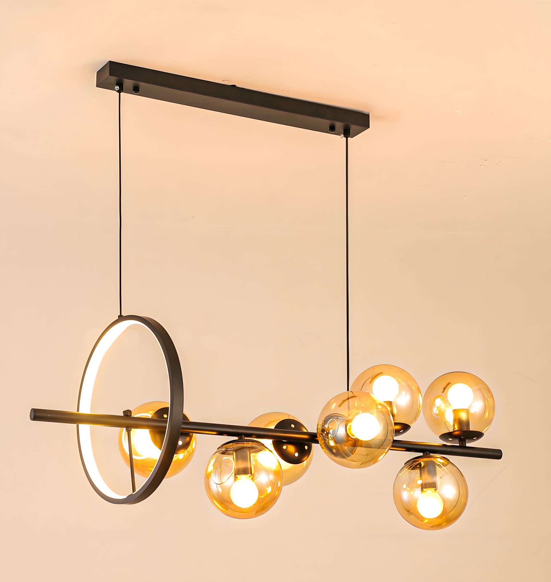 Підвісна люстра VALESO V GLD-23751-7+1D BK Підвісна люстра VALESO V GLD-23751-7+1D BK