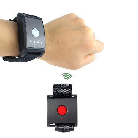 Беспроводная система вызова медперсонала Retekess F4410A: кнопка-браслет + часы-приемник