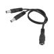 Кабель удлинитель-разветвитель DC(F) на 2xDC(M) (5.5x2.1 мм) 25cm | Black (Адаптер/переходник F2M/Gнездо на Вилку)
