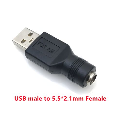 USB адаптер M/Male/Папа/Вилка до DC F/Female/Гнездо/Мама 5.5x2.1 (перехідник)
