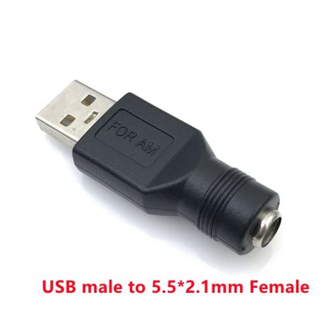 Адаптер USB M/Male/Папа/Вилка To DC F/Female/Гнездо/Мама 5.5x2.1 (перехідник) Адаптер USB M/Male/Папа/Вилка To DC F/Female/Гнездо/Мама 5.5x2.1 (перехідник)