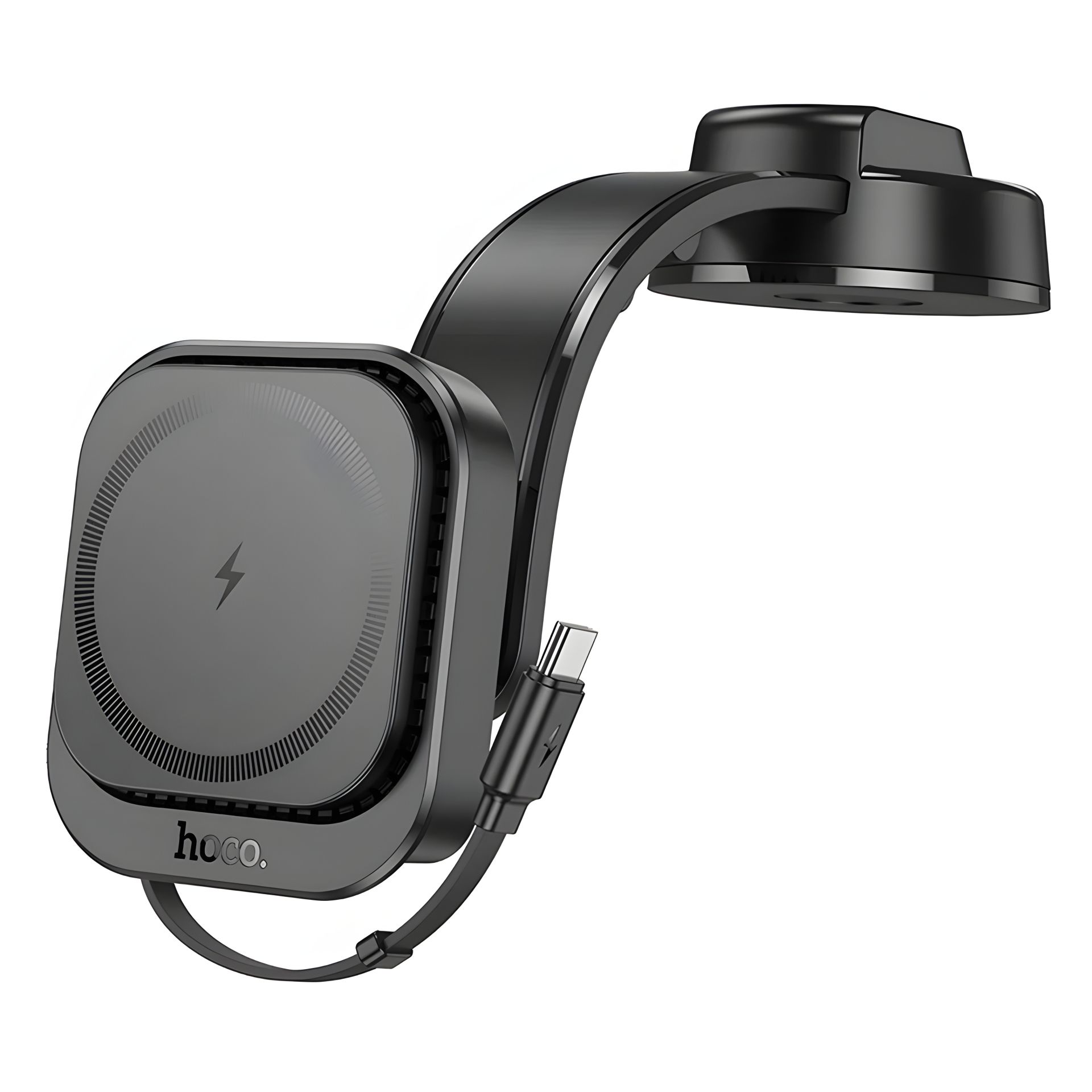 Автодержатель магнитный с беспроводной зарядкой 15W Hoco HW24 чёрный Автодержатель магнитный с беспроводной зарядкой 15W Hoco HW24 чёрный