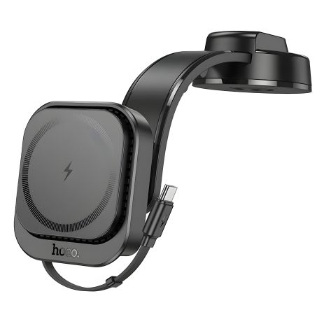 Автотримач Hoco HW24 магнітний з бездротовою зарядкою 15W black Автотримач Hoco HW24 магнітний з бездротовою зарядкою 15W black