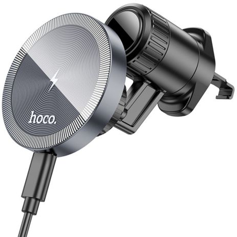 Автодержатель Hoco HW6 магнитный с беспроводной зарядкой 15W black metal gray Автодержатель Hoco HW6 магнитный с беспроводной зарядкой 15W black metal gray