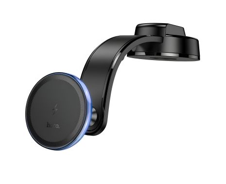 Магнитный держатель для авто Hoco HW25 с зарядкой беспроводной черный