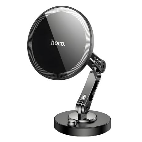 Магнитный автомобильный держатель Hoco H50 черно-металлический серый