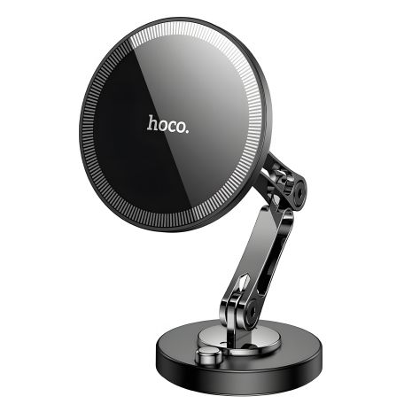 Магнитный автомобильный держатель Hoco H50 черно-металлический серый