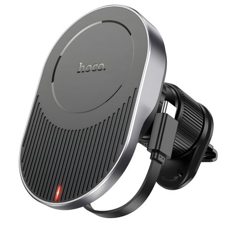 Автодержатель Hoco HW12 магнитный с беспроводной зарядкой 15W black gray Автодержатель Hoco HW12 магнитный с беспроводной зарядкой 15W black gray
