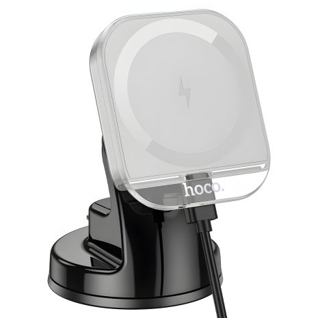 Автодержатель Hoco HW18 магнитный с 15W беспроводной зарядкой серый