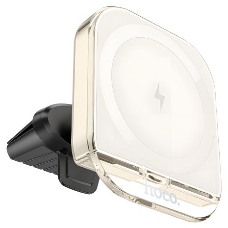 Hoco HW17 автотримач магнітний з бездротовою зарядкою 15W white