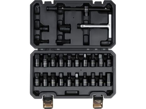 Торцевые насадки для оливозливных пробок: квадрат-3/8", Cr-V, 26 шт в футляре Yato YT-05998