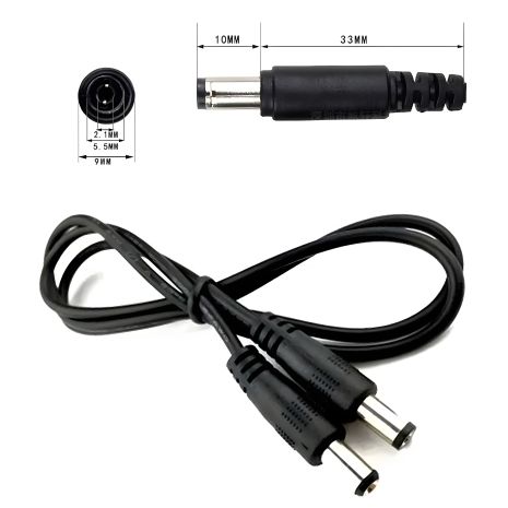 Кабель живлення для роутера DC 5.5x2.1 (Male to Male) 1m | для модему та ін. техніки з роз'ємом DC 5.5x2.1mm | Black Кабель живлення для роутера DC 5.5x2.1 (Male to Male) 1m | для модему та ін. техніки з роз'ємом DC 5.5x2.1mm | Black