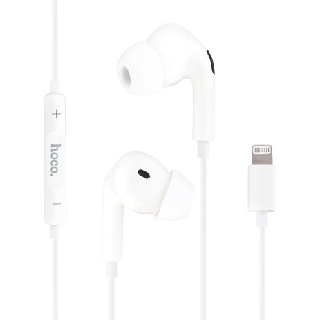 Навушники Hoco M111 Pro, вакуумні, дротові, Lightning, 1.2m, white