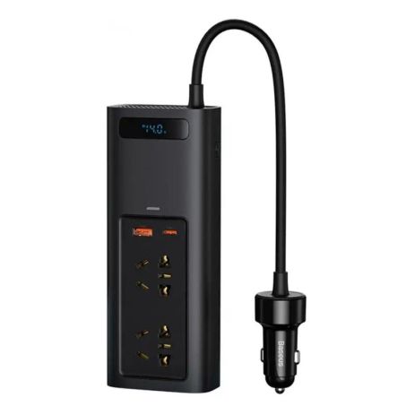 Автомобильный инвертор Baseus In-car Inverter 150W (220V CN/EU) Black CRNBQ-A01 Автомобильный инвертор Baseus In-car Inverter 150W (220V CN/EU) Black CRNBQ-A01