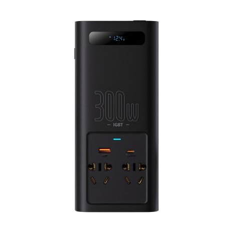 Інвертор автомобільний Baseus IGBT Power Inverter 300W (220V CN/EU) Black