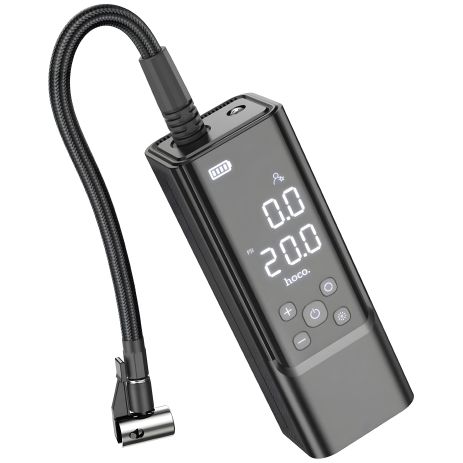 Насос-компрессор HOCO ZP7 Maddy для автомобиля (TypeC in/5000mAh/10.3 бар/Фонарик) Черный
