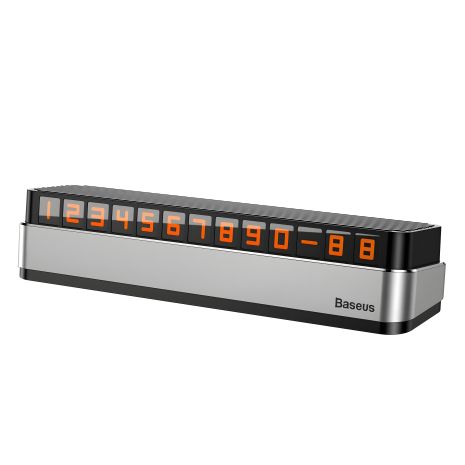 Автовізитка на торпедо BASEUS Moonlight Box Series Temporary Parking Number Plate Grey ACNUM-B0G Автовізитка на торпедо BASEUS Moonlight Box Series Temporary Parking Number Plate Grey ACNUM-B0G