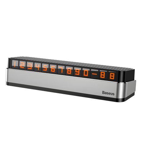 Автовізитка на торпедо BASEUS Moonlight Box Series Temporary Parking Number Plate Grey ACNUM-B0G Автовізитка на торпедо BASEUS Moonlight Box Series Temporary Parking Number Plate Grey ACNUM-B0G