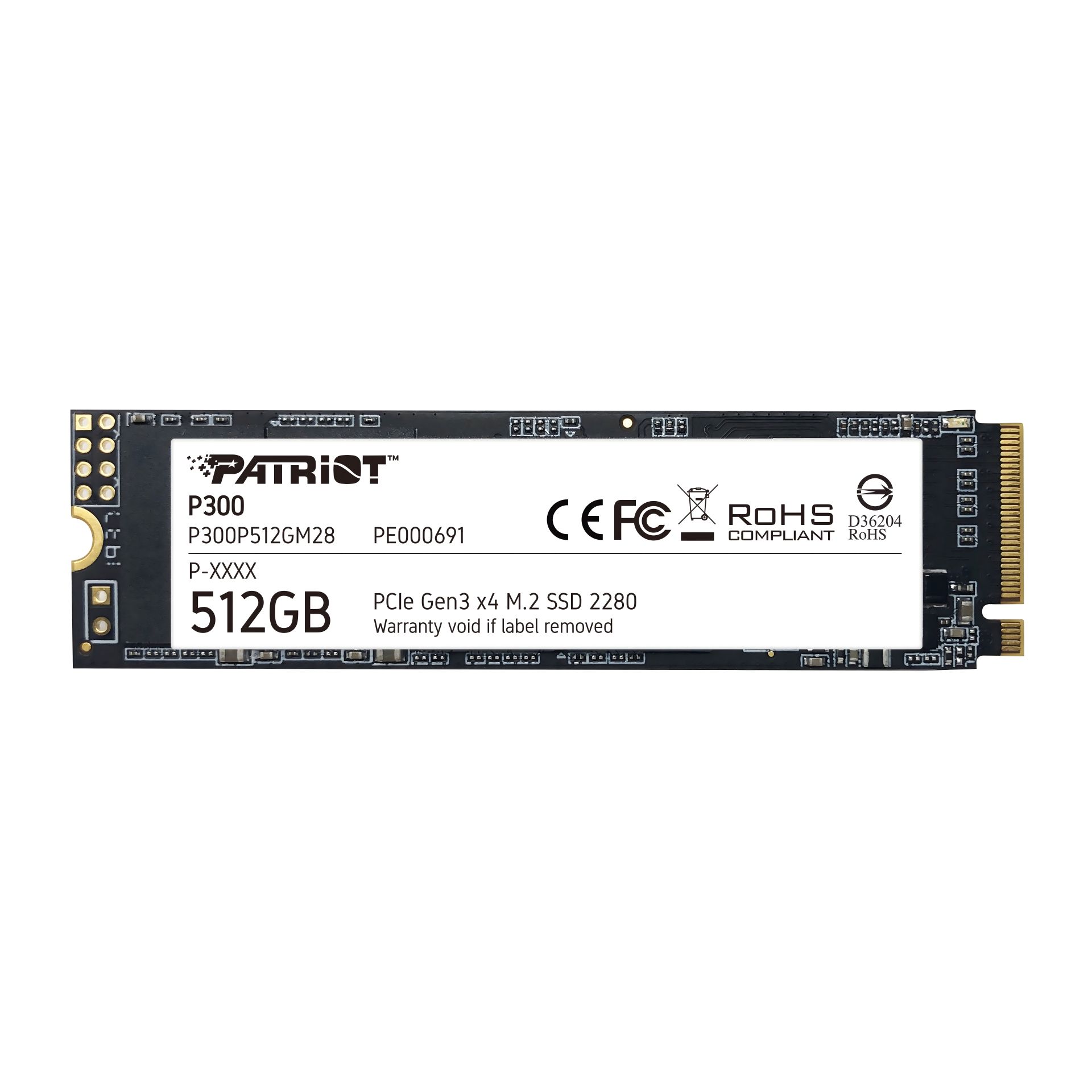 Patriot P300 SSD M.2 512GB NVMe 2280 PCIe 3.0x4 3D NAND TLC Patriot P300 SSD M.2 512GB NVMe 2280 PCIe 3.0x4 3D NAND TLC