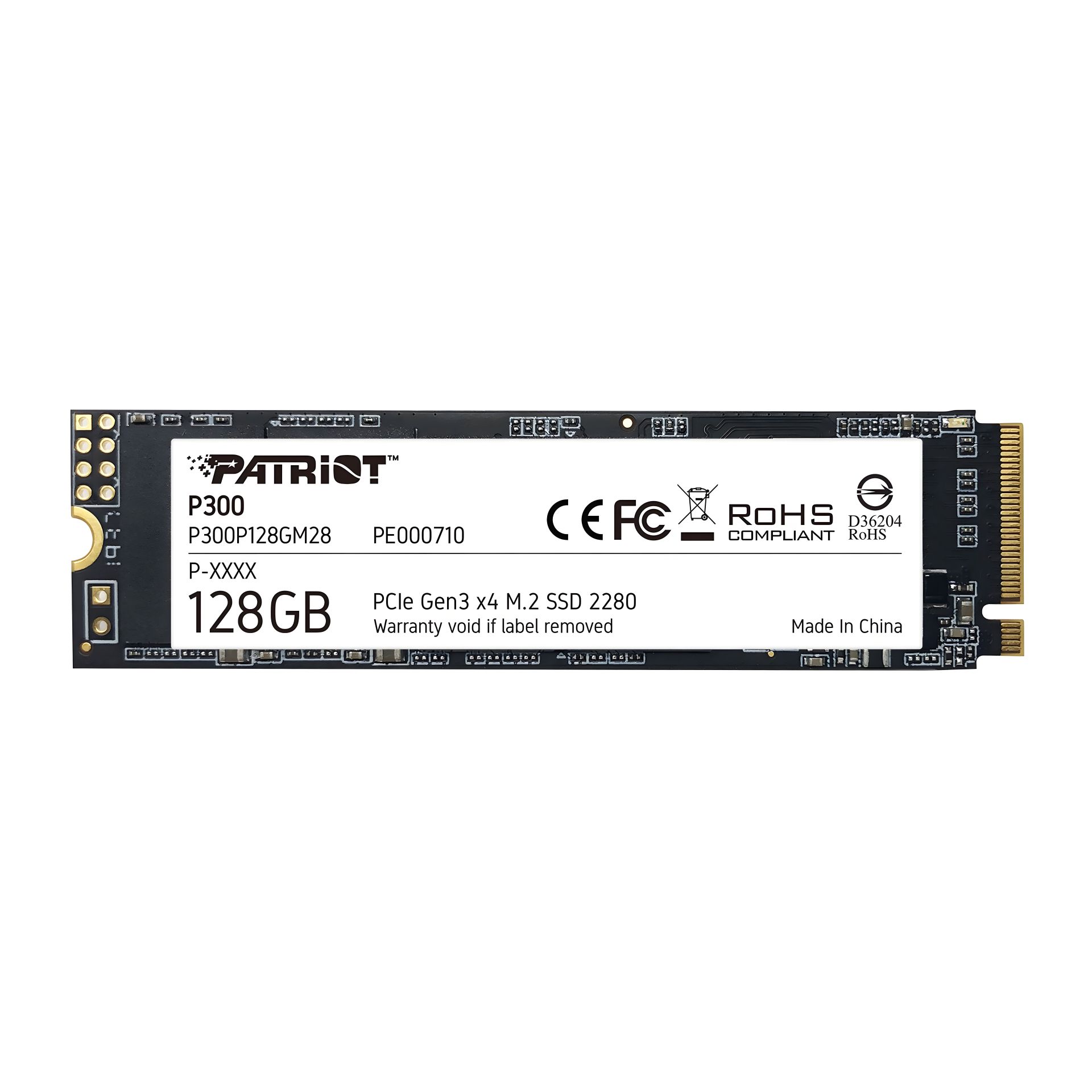 SSD M.2 Patriot P300 128GB NVMe 2280 PCIe 3.0 3D TLC SSD M.2 Patriot P300 128GB NVMe 2280 PCIe 3.0 3D TLC