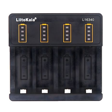 Сетевое зарядное устройство с тестером LiitoKala Lii-L16340 для аккумуляторов 16340 (CR123A), 4 слота Сетевое зарядное устройство с тестером LiitoKala Lii-L16340 для аккумуляторов 16340 (CR123A), 4 слота