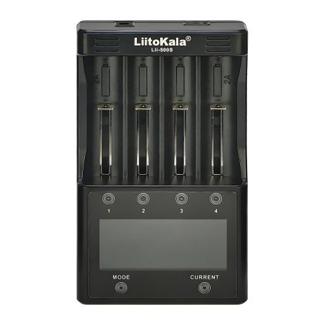 Сетевое зарядное устройство с тестером LiitoKala Lii-500S для аккумуляторов 18650/ АА/ ААА и других, 4 слота Сетевое зарядное устройство с тестером LiitoKala Lii-500S для аккумуляторов 18650/ АА/ ААА и других, 4 слота
