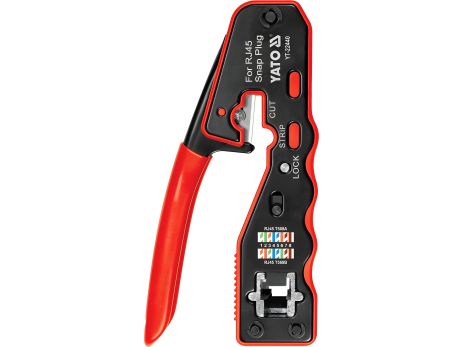 Yato YT-22440 кліщі для обжиму та зачищення кабелів: RJ45, L=135 мм [10/50]